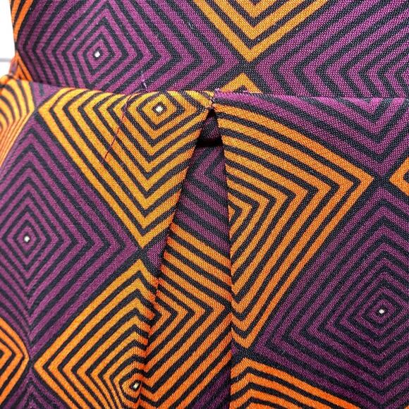 LuLaRoe Madison Skirt S Small Purple Orange Diamond NWT It has Pockets Fall - Picture 5 of 7